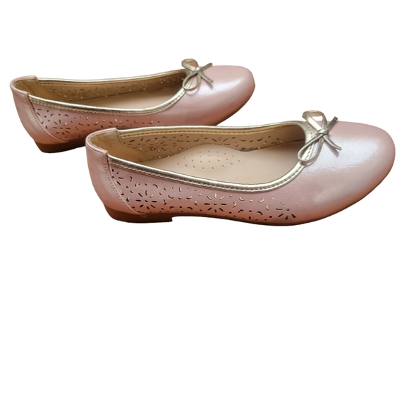 Perla Soft Pink Floral Perforated Ballerina Flats - Picture 10 of 11
